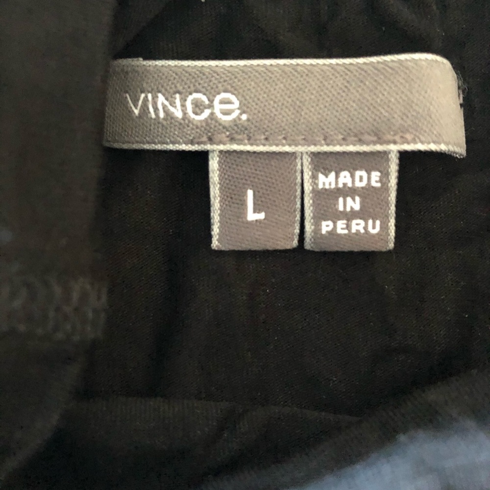 VINCE Classic Black Funnel Neck Long Sleeve Top. - Picture 3 of 5
